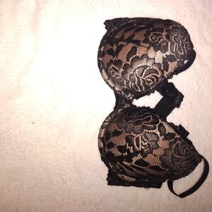 Elegant Lace Black and Tan Bra